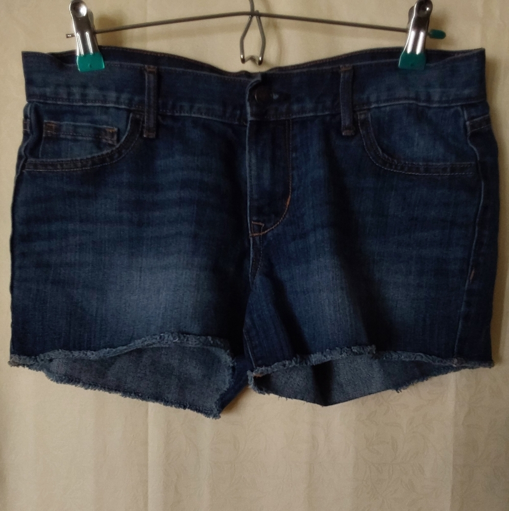 Old Navy Diva Shorts, Women's Dark Blue Cut Off Denim Jean Shorts, Size 6 - Picture 1 of 4